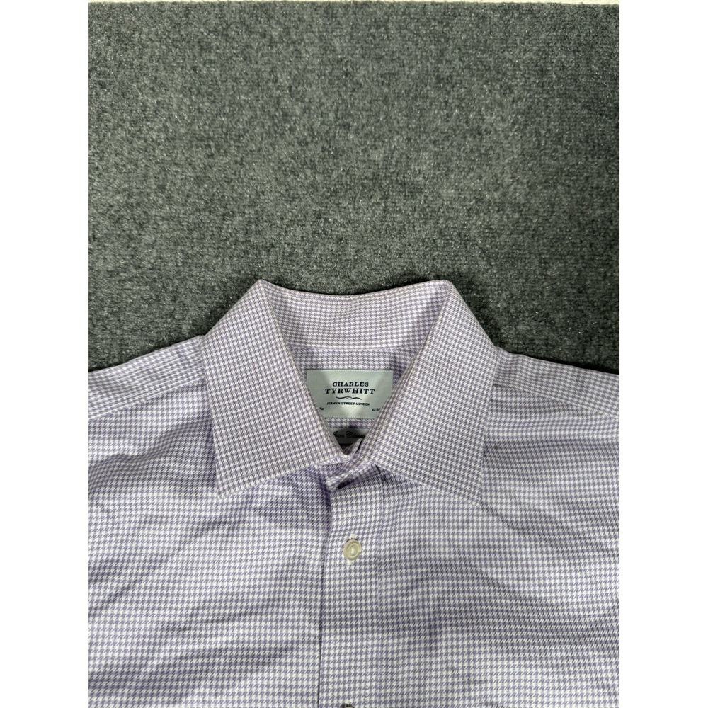Charles Tyrwhitt Dress Shirt Mens 16 1/2‎ 34 Purple Classic Fit Non Iron